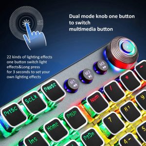 AULA F2088 Punk Keycaps Mechanical Gaming Keyboard 4
