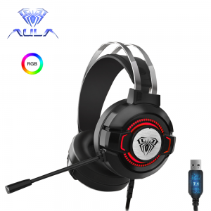 AULA S602 RGB Gaming Headphone Product Red