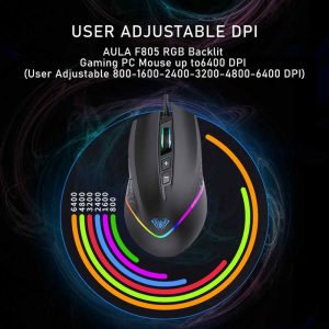 AULA WIND F805 Programmable Gaming Mouse 8