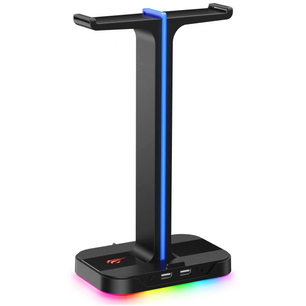 Havit Gamenote TH650 RGB Headphones Stand with 2 USB Ports – 6 RGB Lighting Modes