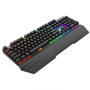 HAVIT GAMENOTE KB856L RGB Backlit Mechanical Gaming Keyboard With Wrist Pad – Anti-Ghosting / Blue Switch
