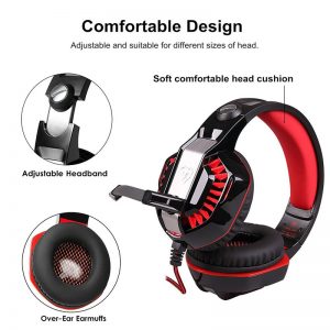 KOTION EACH G2000 PRO USB 7.1 Led Gaming Headset Red-3