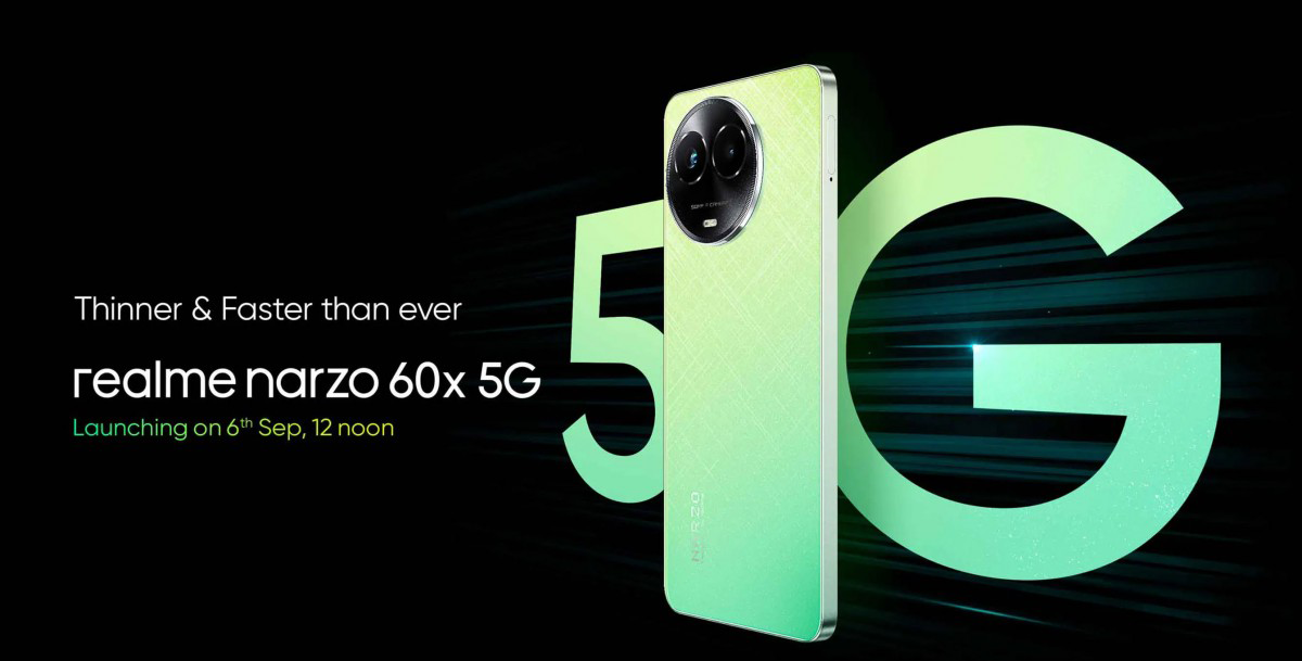 Realme تعقد حدث في 6 من سبتمبر لإطلاق Narzo 60x 5G وBuds T300 في السوق الهندي