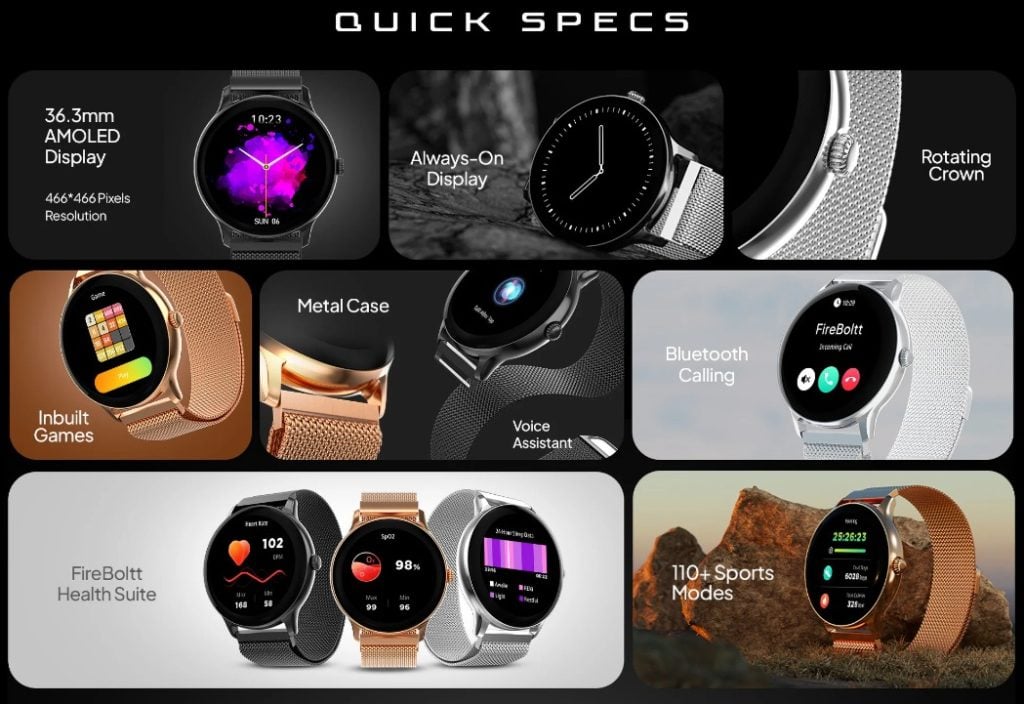 ‏Fire-Boltt تطلق ساعة Phoenix AMOLED Ultra Ace مع شاشة 1.43 بوصة ودعم البلوتوث