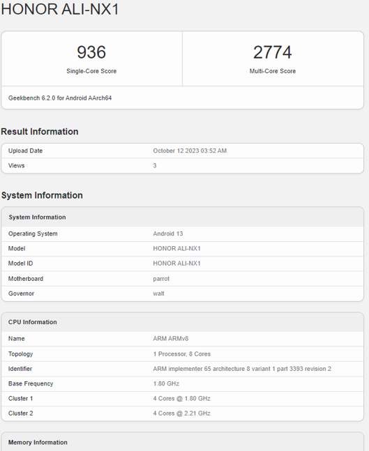 رصد هاتف Honor X9B في منصة Geekbench برقاقة Snapdragon 6 Gen 1