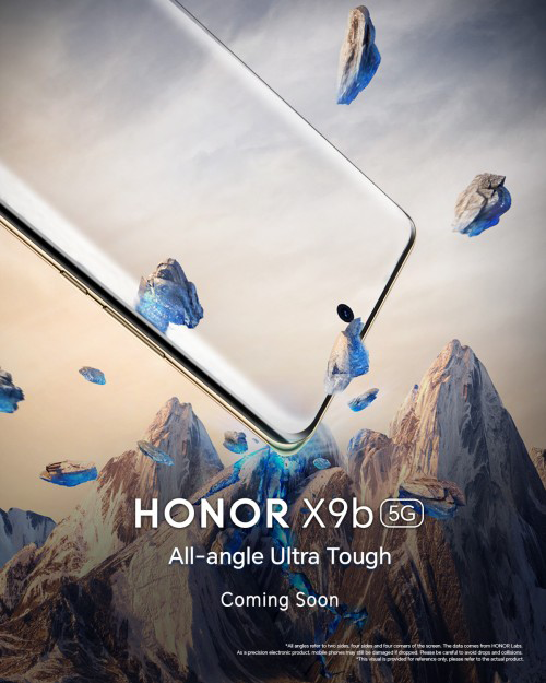 إعلان تشويقي يوضح تصميم هاتف Honor X9b إعلان تشويقي يوضح تصميم هاتف Honor X9b
