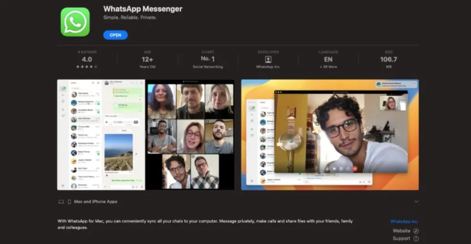 تطبيق WhatsApp المخصص لأجهزة ماك يتوفر الآن في الأسواق العالمية