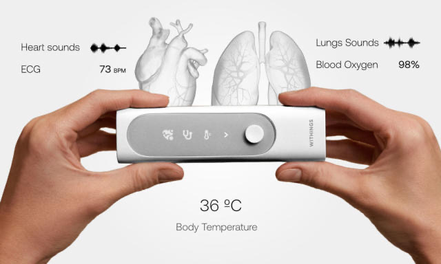 جهاز The Withings BeamO عبارة عن مقياس حرارة الكل في واحد وتخطيط القلب وسماعة الطبيب #CES2024