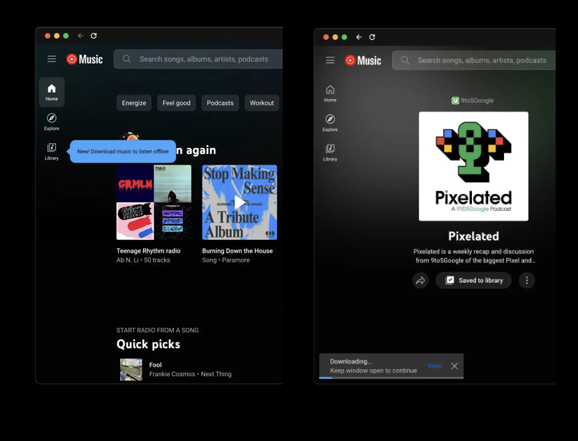 تطبيق YouTube Music على الويب يطرح إمكانية التنزيل دون الاتصال بالإنترنت