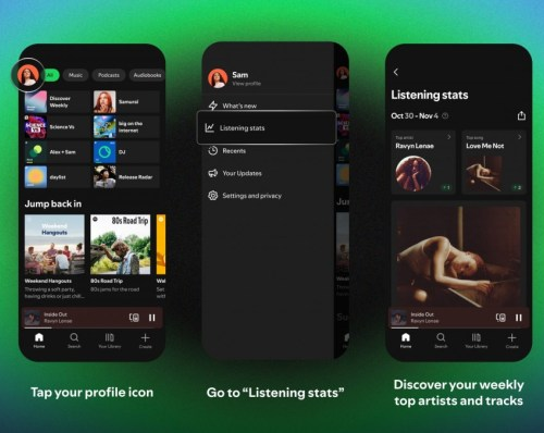 Spotify يطلق ميزة الإحصائيات الأسبوعية للمستمعين
